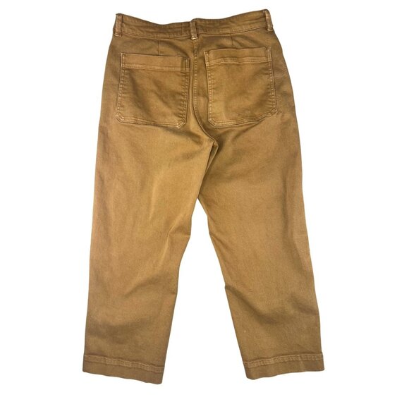 Everlane Cropped Straight Short Pants Womens Size 8 Ochre Cotton Blend Casual - Picture 12 of 14